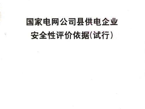 国家电网公司县供电企业安全性评价依据(试行）