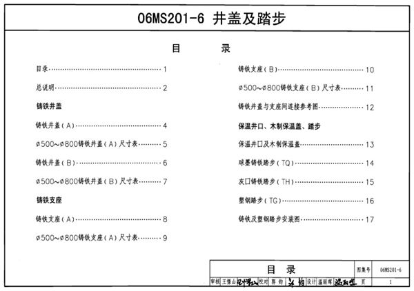06MS201-6图集井盖及踏步