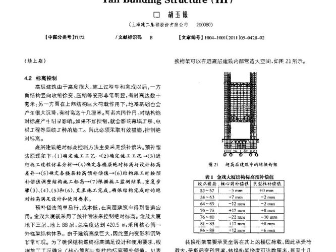 第十一讲超高层建筑结构施工控制（三）
