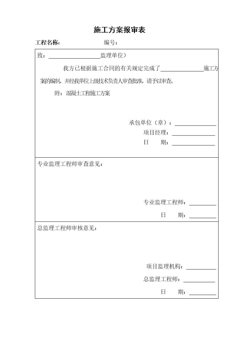 混凝土工程施工方案