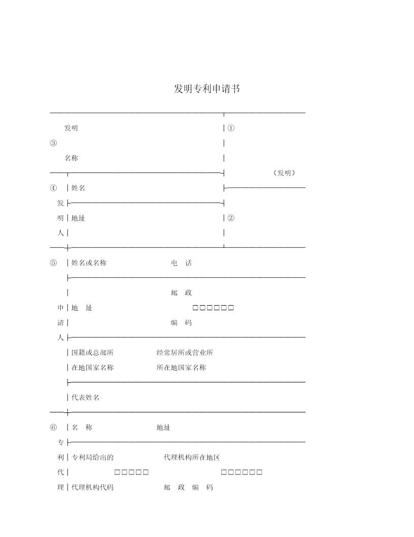 发明专利申请书