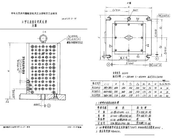 K型孔系组合夹具元件 方箱 (HB 4535.3-1991)