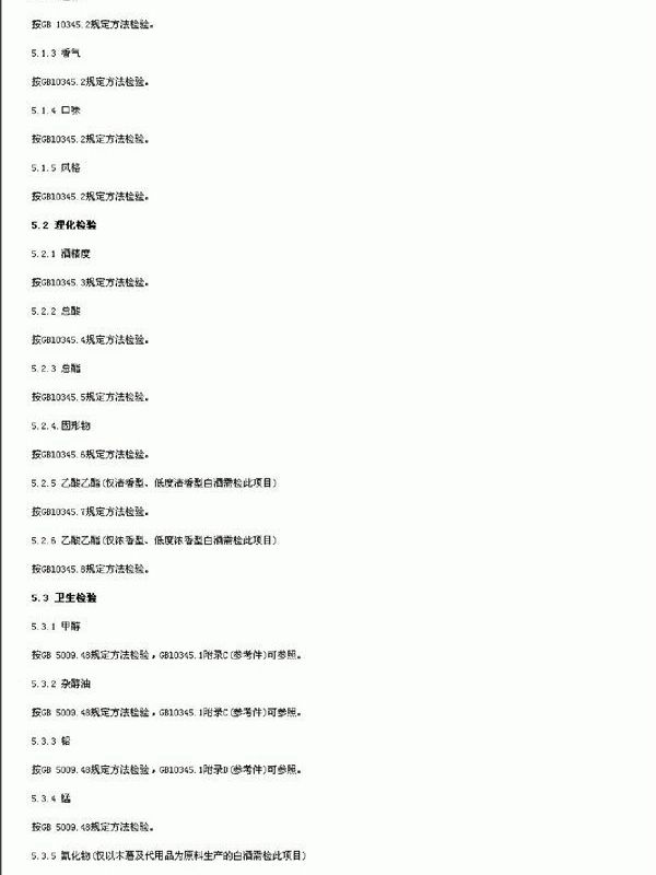 出口白酒检验规程 (SN 0048-1992)