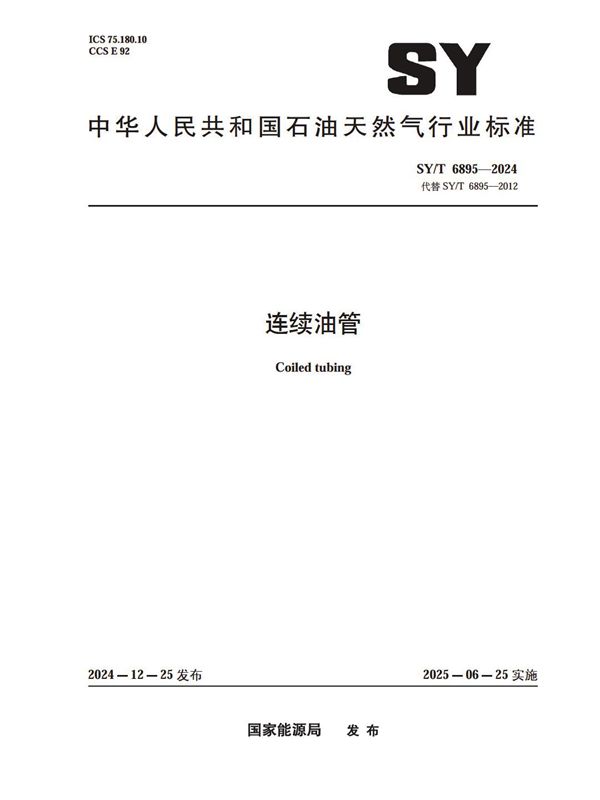 连续油管 (SY/T 6895-2024)