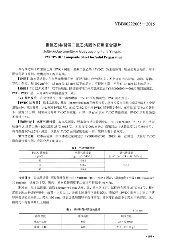 聚氯乙烯_聚偏二氯乙烯固体药用复合硬片 (YBB00222005-2015)