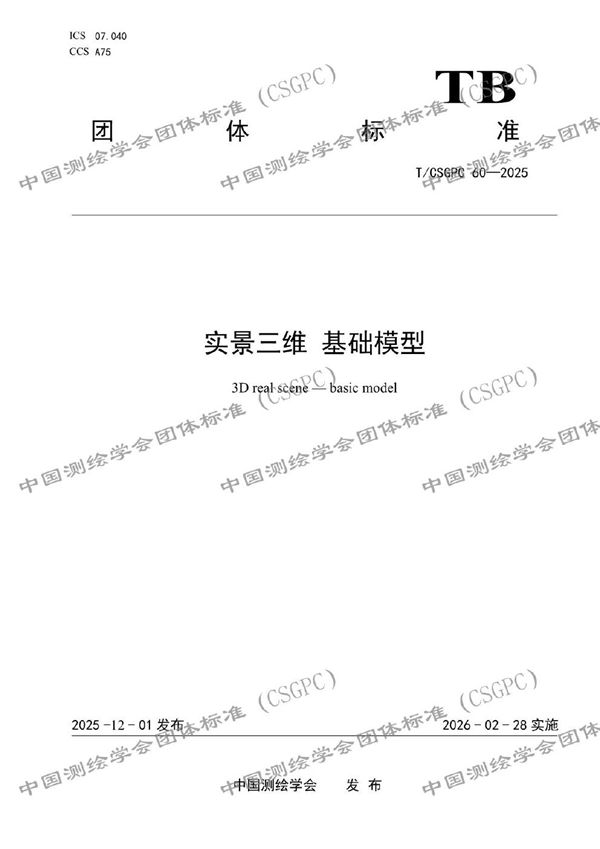 实景三维 基础模型 (T/CSGPC 60-2025)