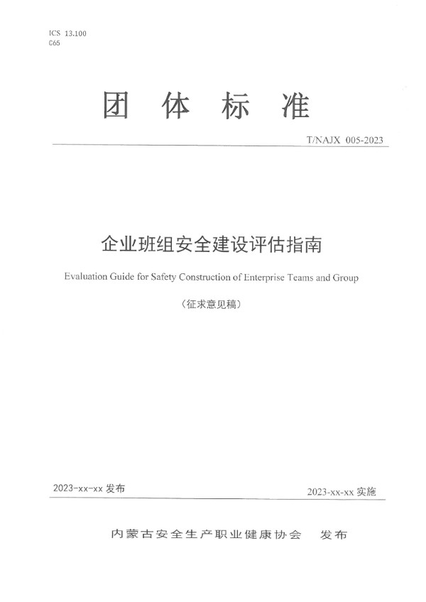 企业班组安全建设评估指南 (T/NAJX 005-2023)