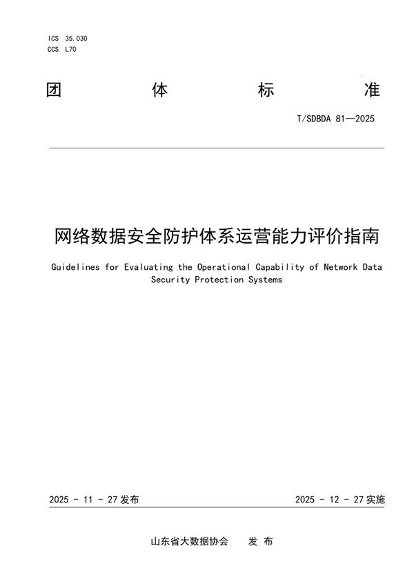 网络数据安全防护体系运营能力评价指南 (T/SDBDA 81-2025)