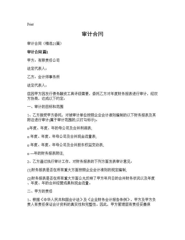 审计合同