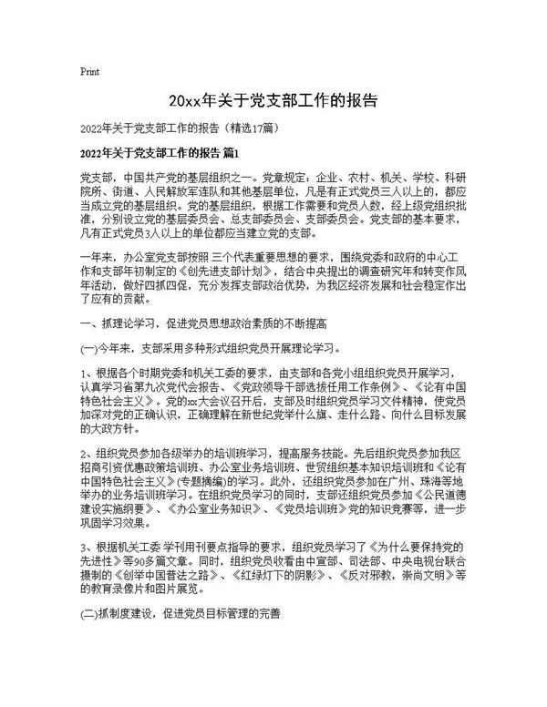 2025年关于党支部工作的报告