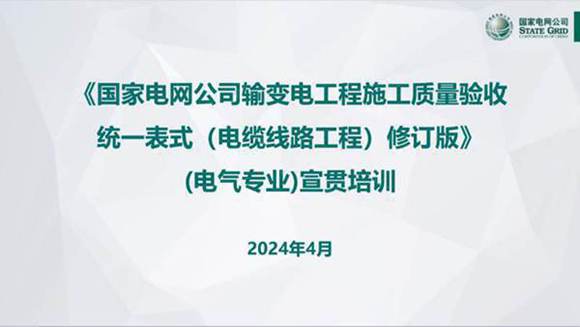 2024输变电工程施工质量验收统一表式(电缆工程电气专业)