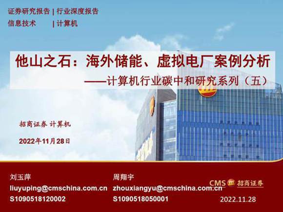 海外储能 虚拟电厂案例分析报告