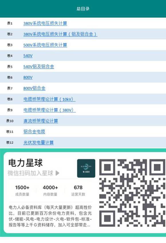 光伏电缆的选择工具(12张表格数据自动计算)