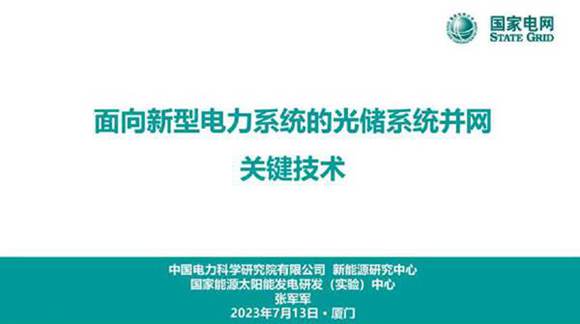 面向新型电力系统的光储系统并网关键技术