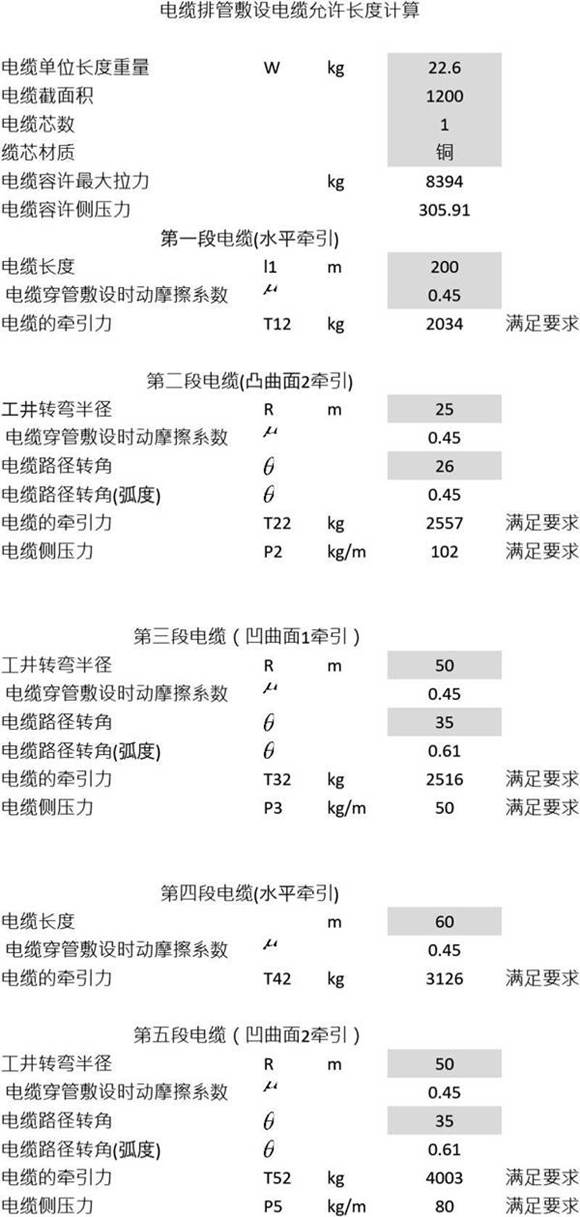 电缆排管工井最大间距计算Excel工具