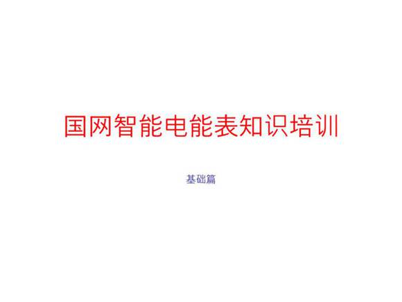 国网智能电能表培训资料