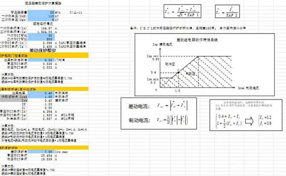 变压器差动保护试验公式详解Excel表工具