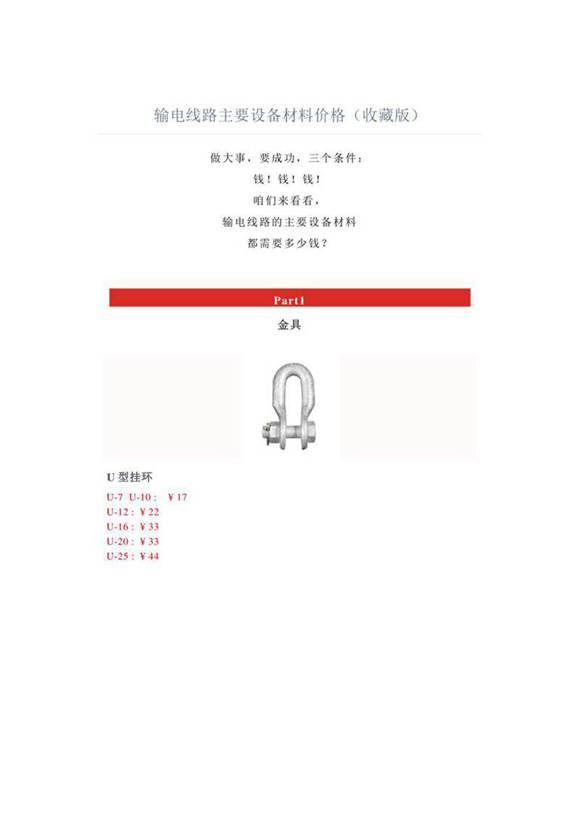 输电线路主要设备材料价格(收藏版)