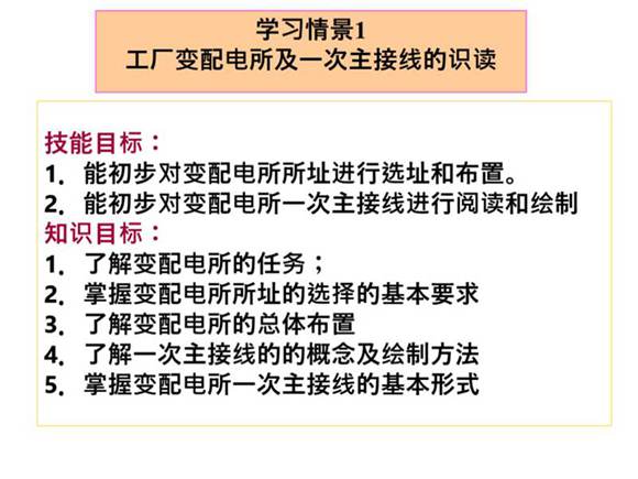 工厂变配电所一次主接线的识读