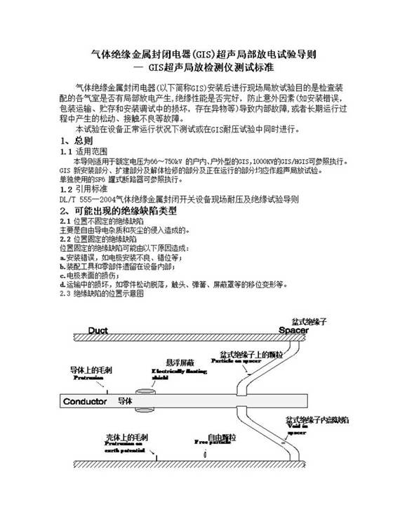 GIS局放测试规程(国网)