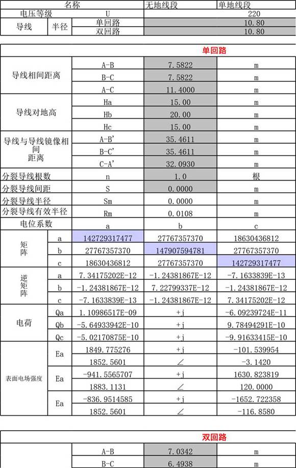 2022年最新输电线路电气参数计算Excel表格