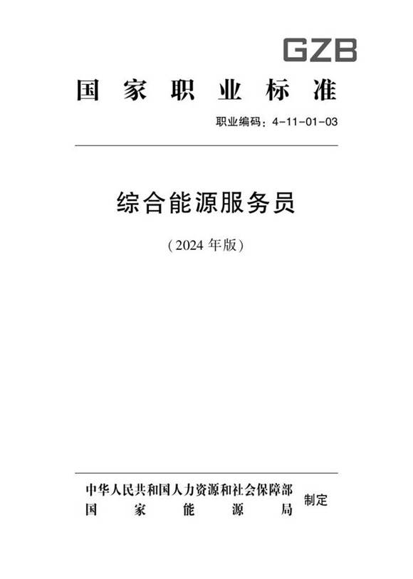 国家职业标准 GZB 4-11-01-03 综合能源服务员L 2024年版
