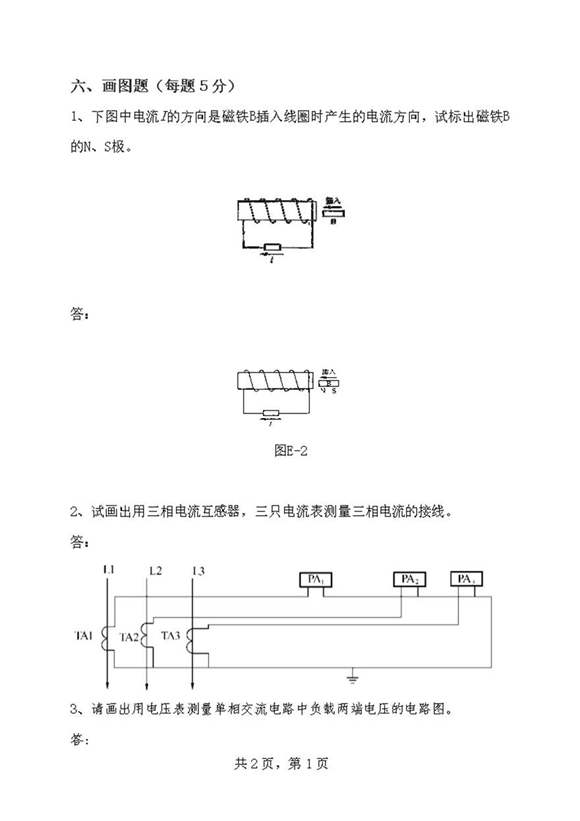 岗位资格考试题库-值班员-画图题