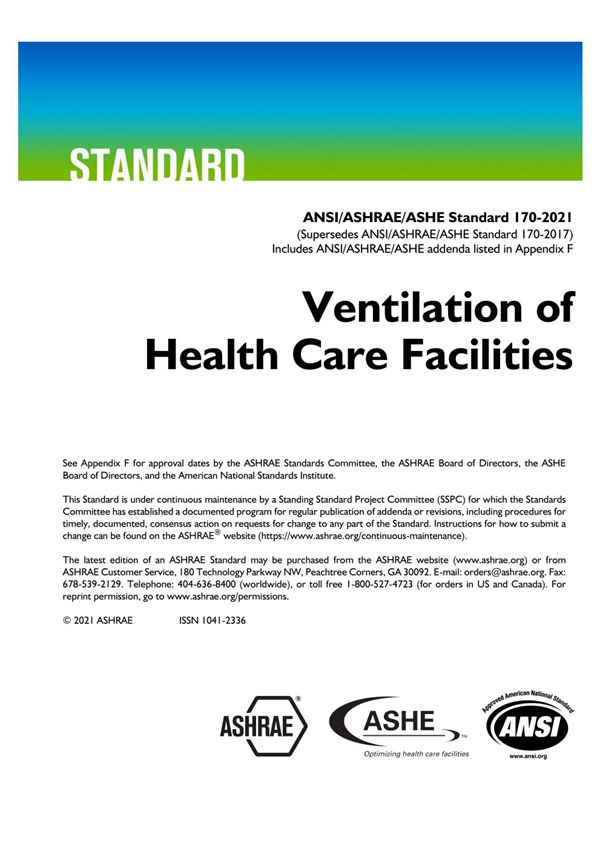 ASHRAE 170-2021 卫生保健设施的通风
