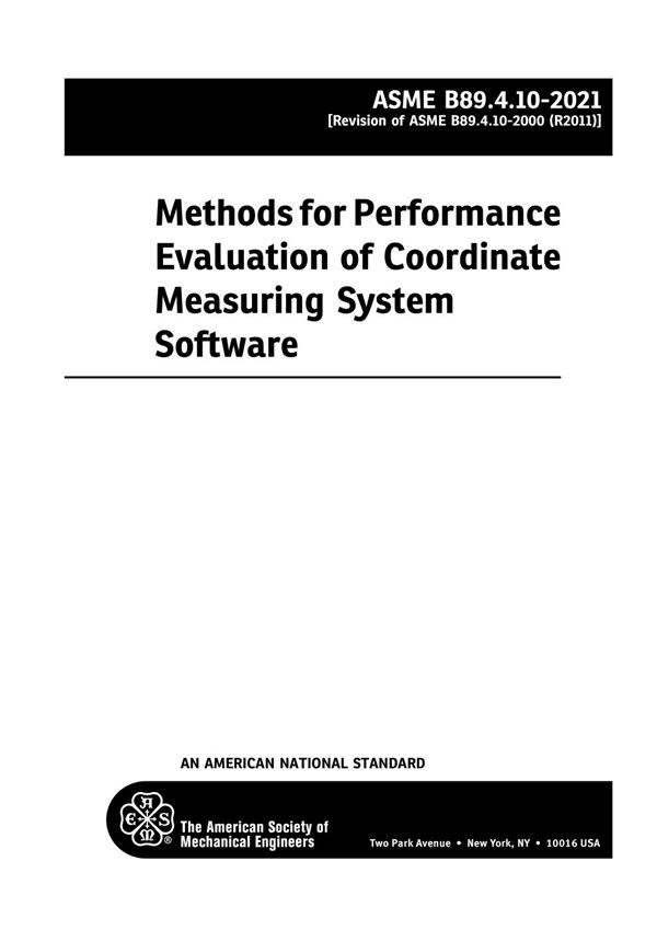 ASME B89.4.10-2021 坐标测量系统软件的性能评定方法