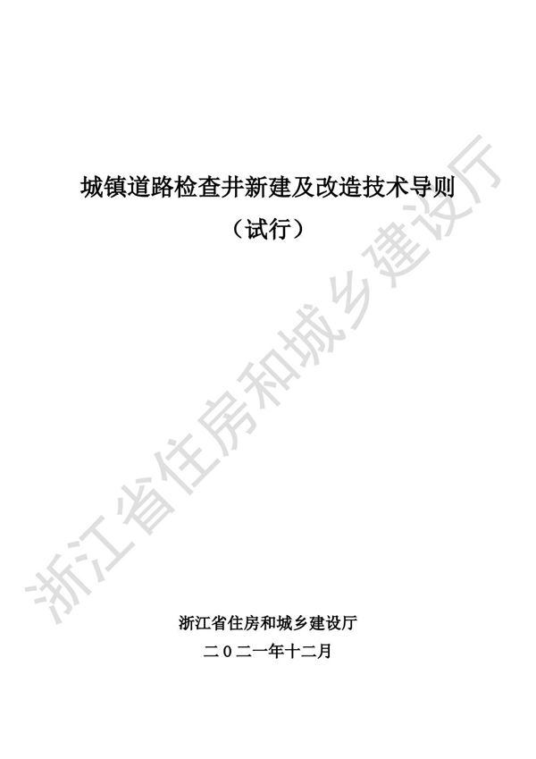 浙江省城镇道路检查井建设及改造技术导则(试行)