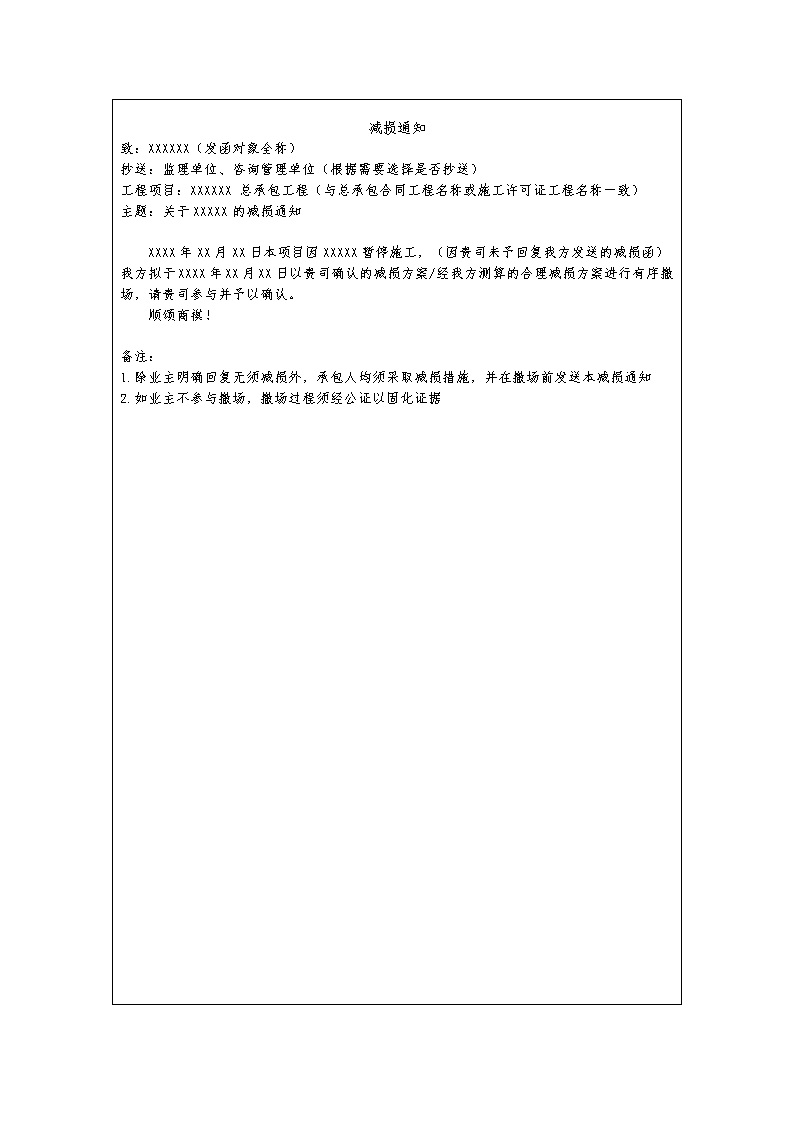 中建最新减损通知