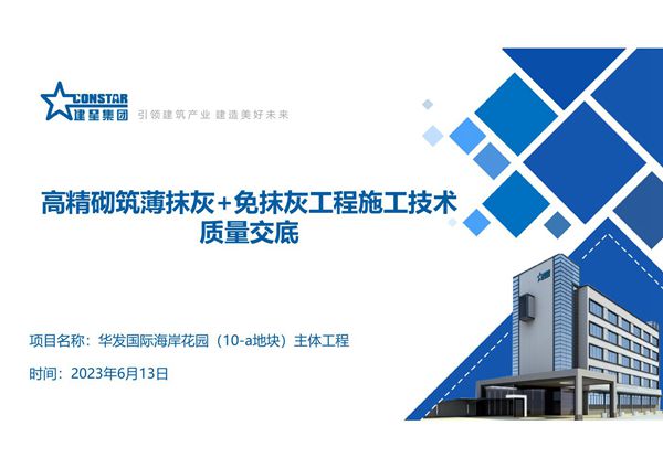 高精砌筑薄抹灰 免抹灰工程施工技术质量可视化交底，把技术标准落进每道工序49页