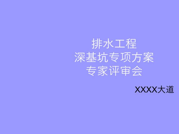 市政排水管道基坑钢板桩支护专家论证汇报材料