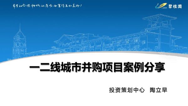 项目总一二线城市并购项目案例分享